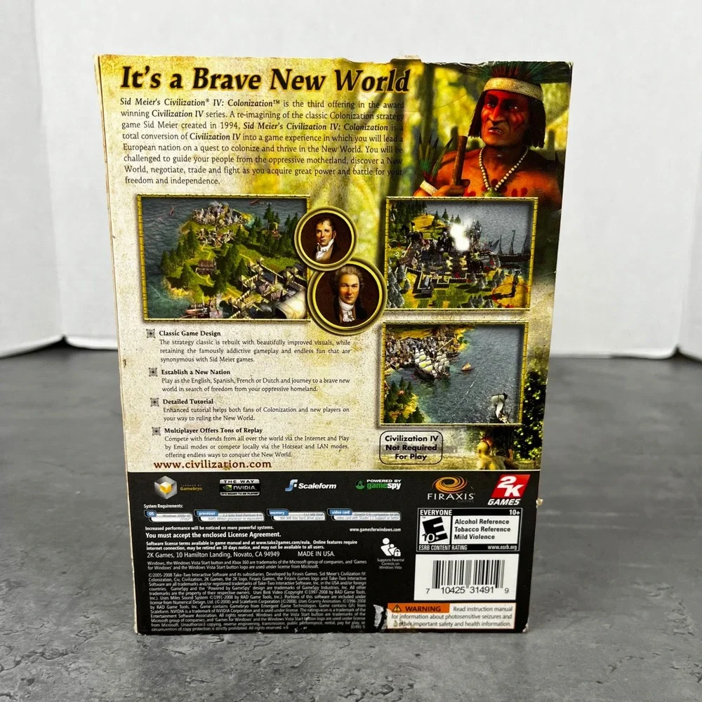 Sid Meiers Civilization IV Colonization PC Windows Game CIB with Slipcover 2008‎